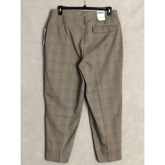 DKNY Twill Plaid Pants Women's Size 16 Slim Leg Ankle Length  NEW - Picture 4 of 8